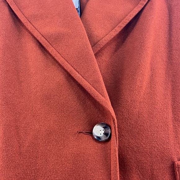 Topshop Peacoat Burnt Orange Wool Blend Coat Women's Size 10 NWT - Picture 6 of 10